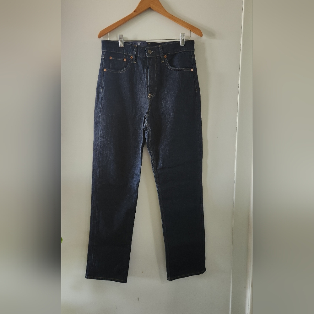 GAP Women's Dark Blue Sky High Straight Leg Jeans NWT Size 8